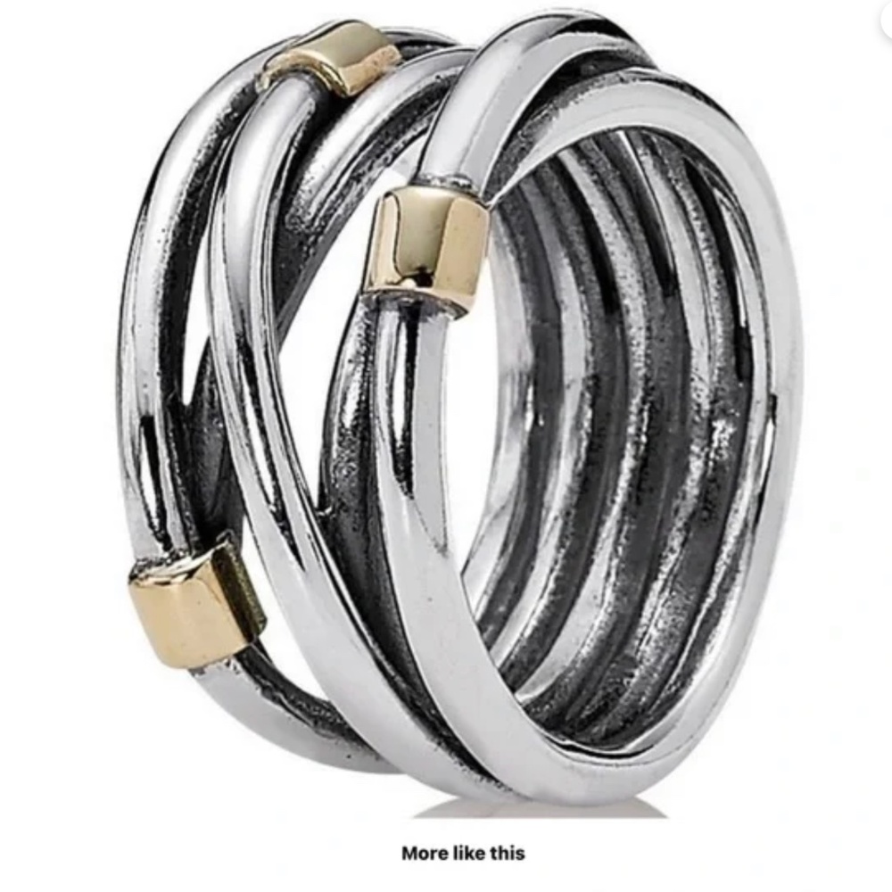 Pandora Silver and Gold Intertwined Ring